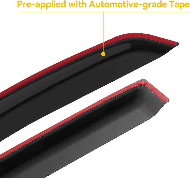 Cxdar Window Visors Rain Guards for 2005-2021 Nissan Frontier Crew Cab, Window Vent Wind Deflectors Shades for 2009-2013 Suzuki Equator Crew - Image 4